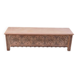 Banc coffre breton du 19ème siècle rénové en chêne massif 155cm
