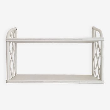 White rattan shelf