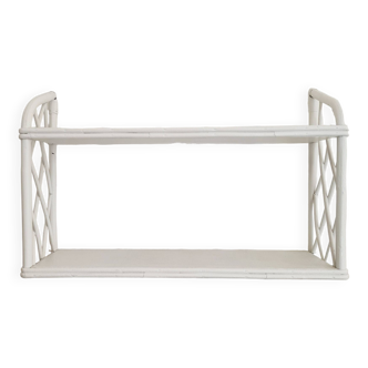 White rattan shelf