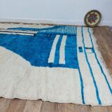 Handmade blue artisanal Moroccan Berber rug 310 X 215 CM