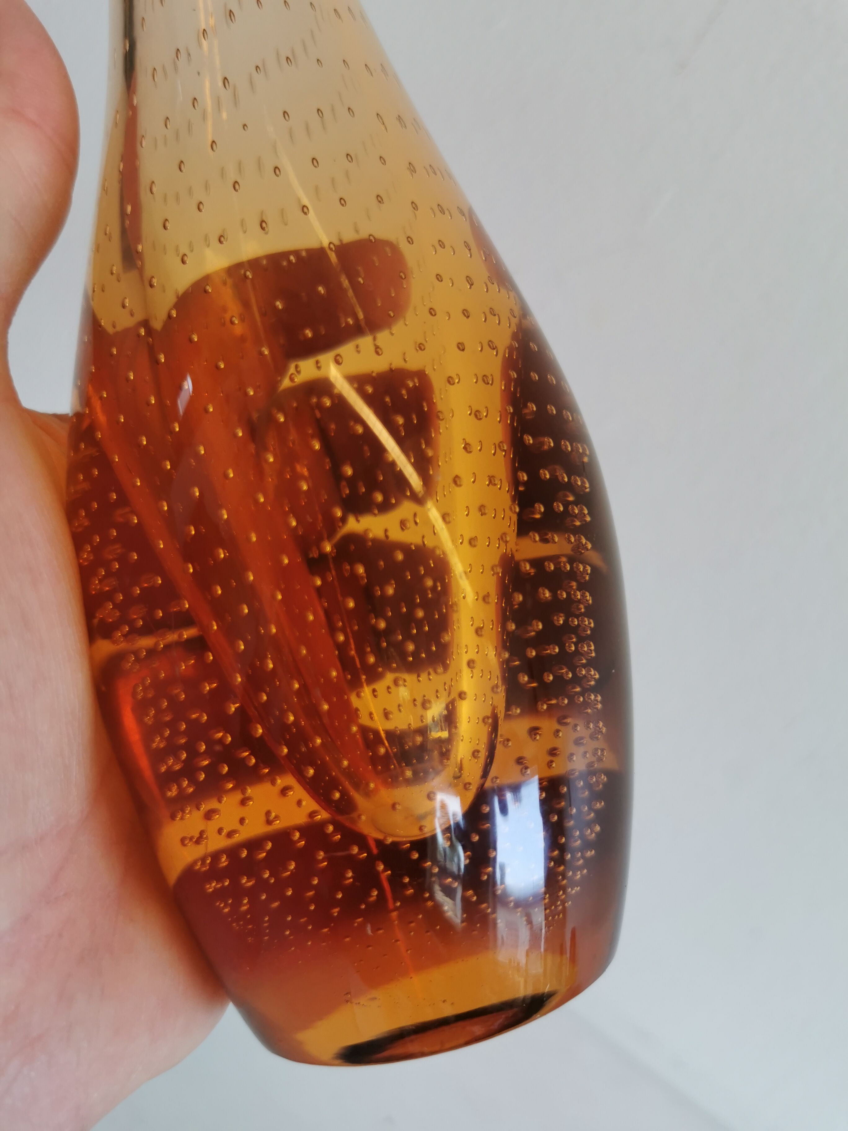 Golden orange orchid vase from Kastrup Glassworks 1950