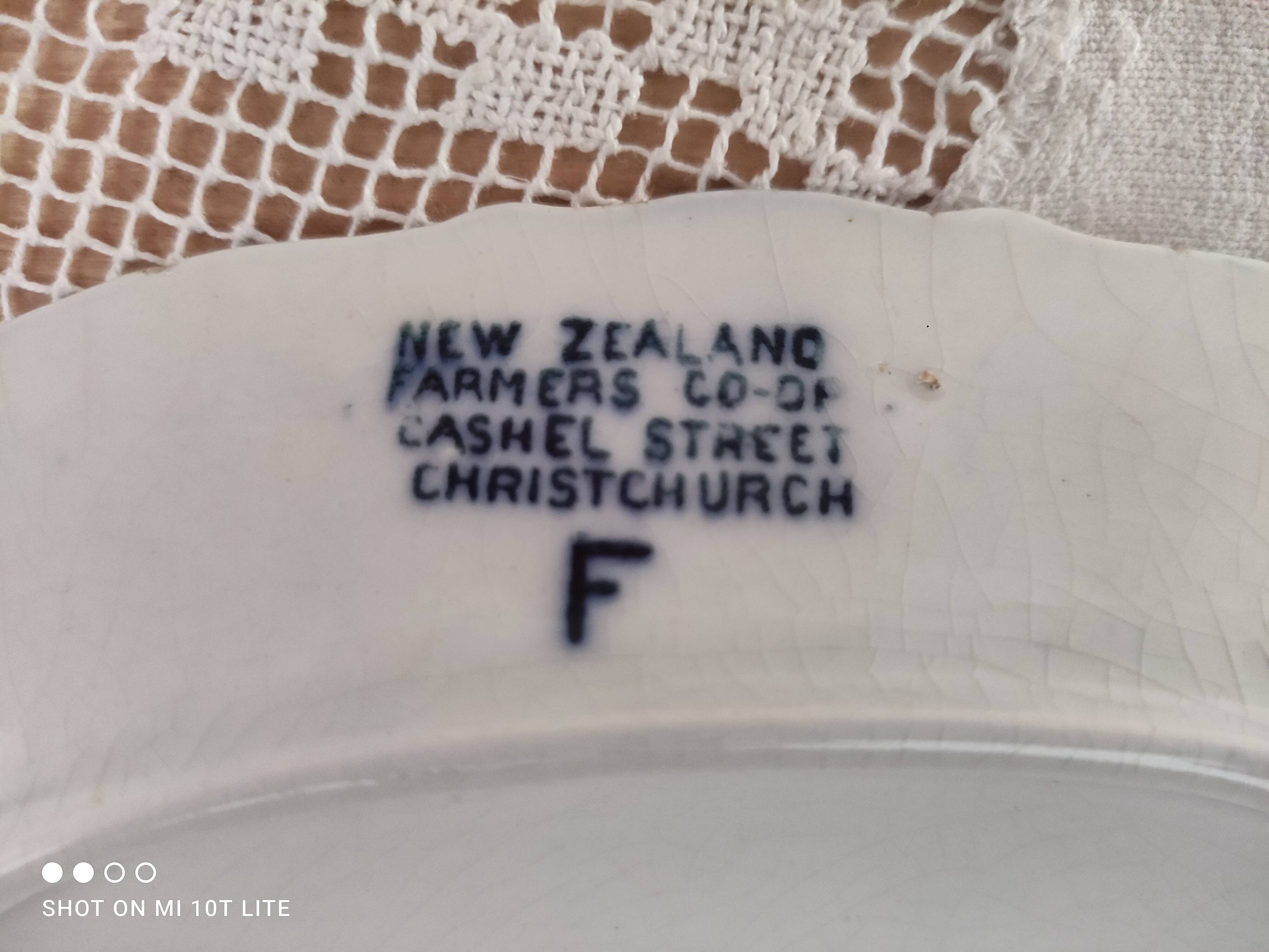 Christchurch New Zealand porcelain bowl with midnight blue decor and gold edging