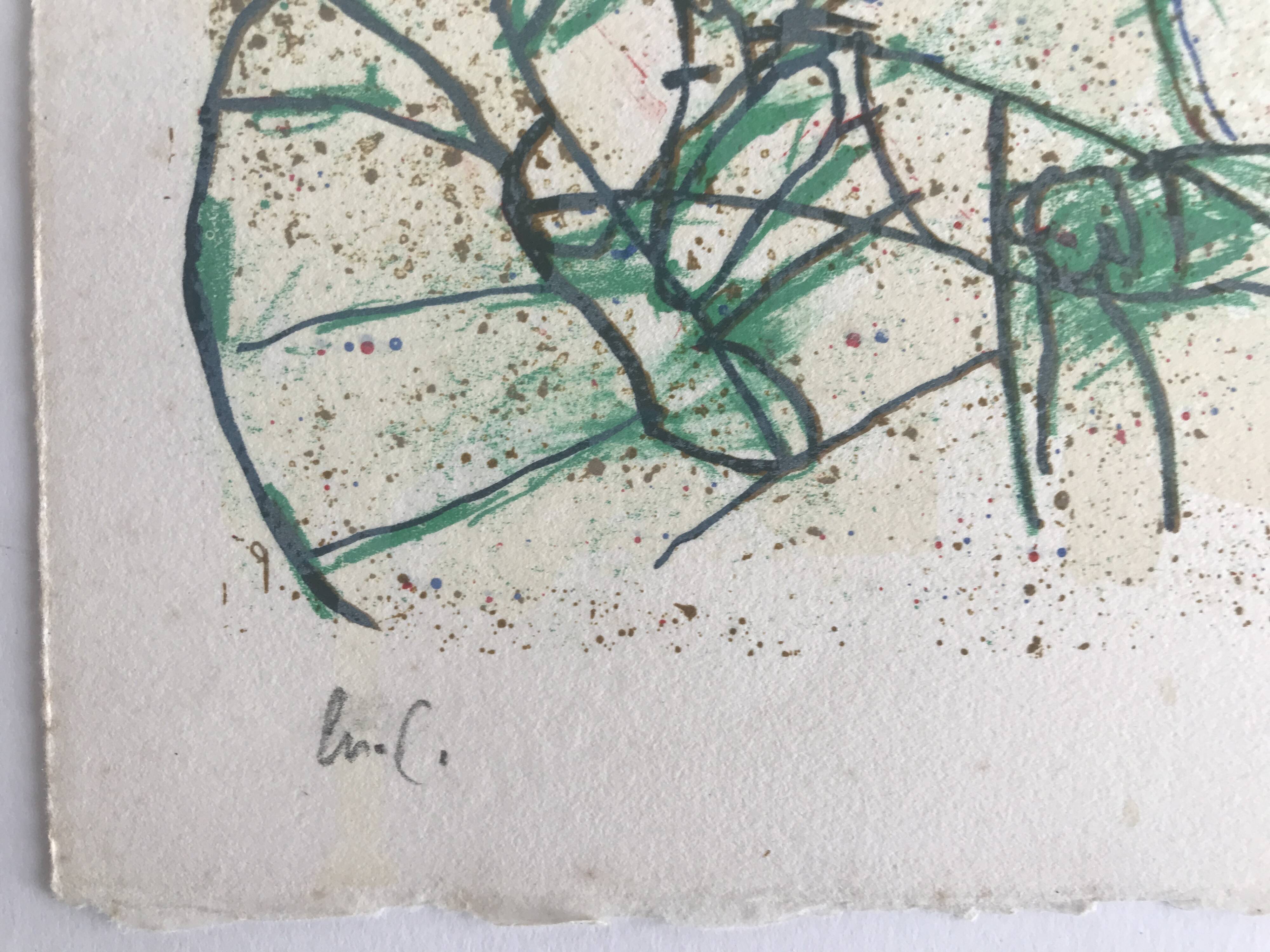 Jan voss, untitled, c 1981. original lithograph signed in pencil