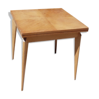 Vintage wallet table in blond oak