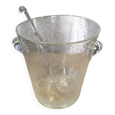 Grand seau à champagne / rafraîchisseur et sa louche Verre bullé Biot
