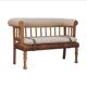 Luxury Handcrafted Rustic Chic Hallway Bench - Mango Wood,  Boucle & Buffalo Leather