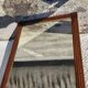 Large old mirror walnut wood frame