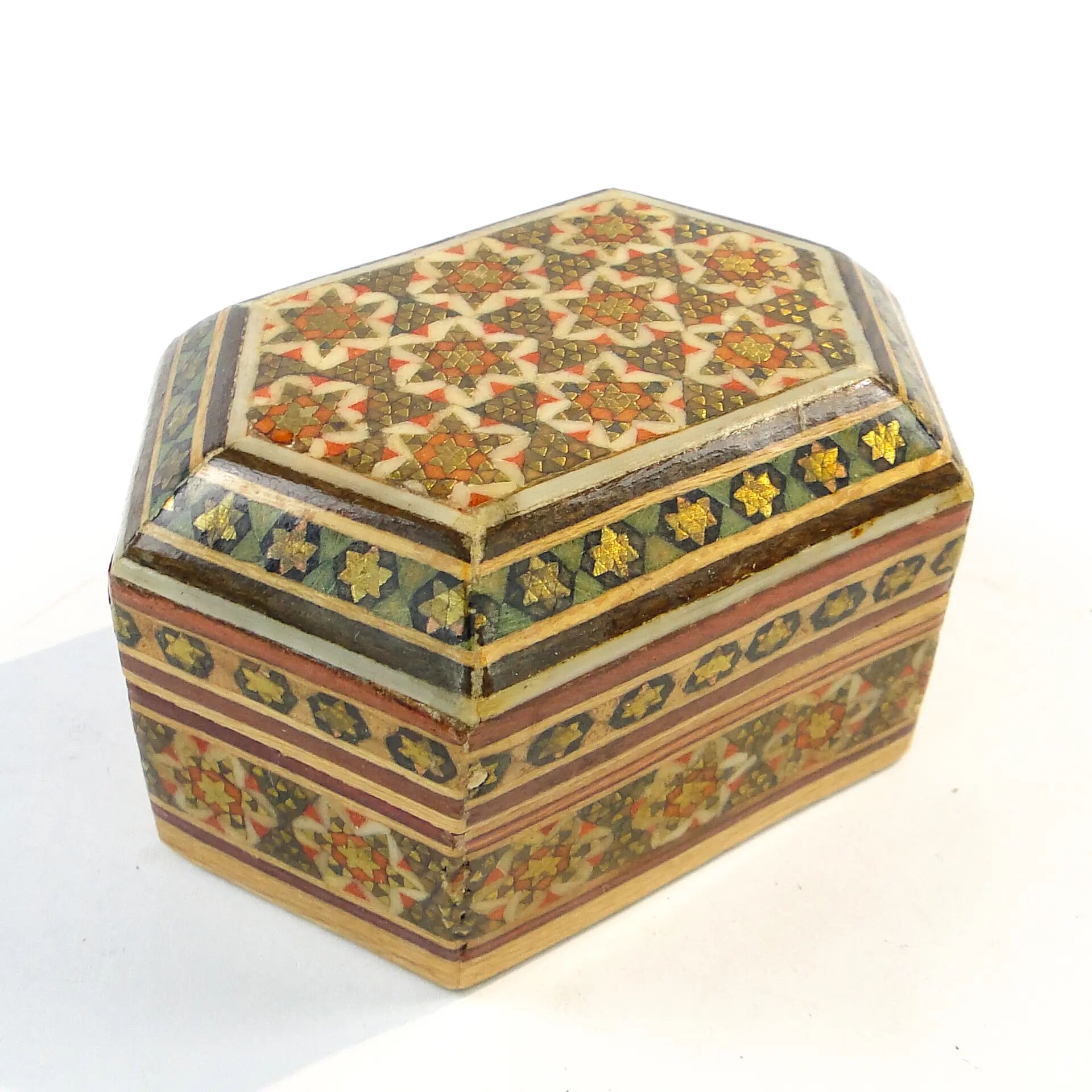 Oriental mosaic pill box, wood, Poland, 1970s