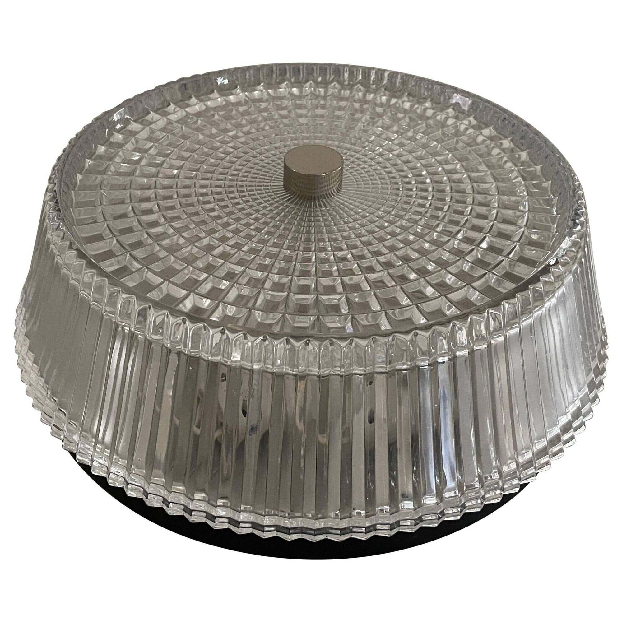 Flush mount crystal glass ceiling light from the mid-century, 1960s, Germany