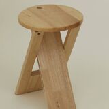 Folding wooden stool (beech) Suzy or TS / Roger Tallon - Adrian Reed vintage Circa 1980