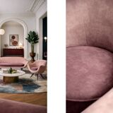 Vintage Mid-Century Space Age Velour Lounge Set from Paged, 1972, Set of 3