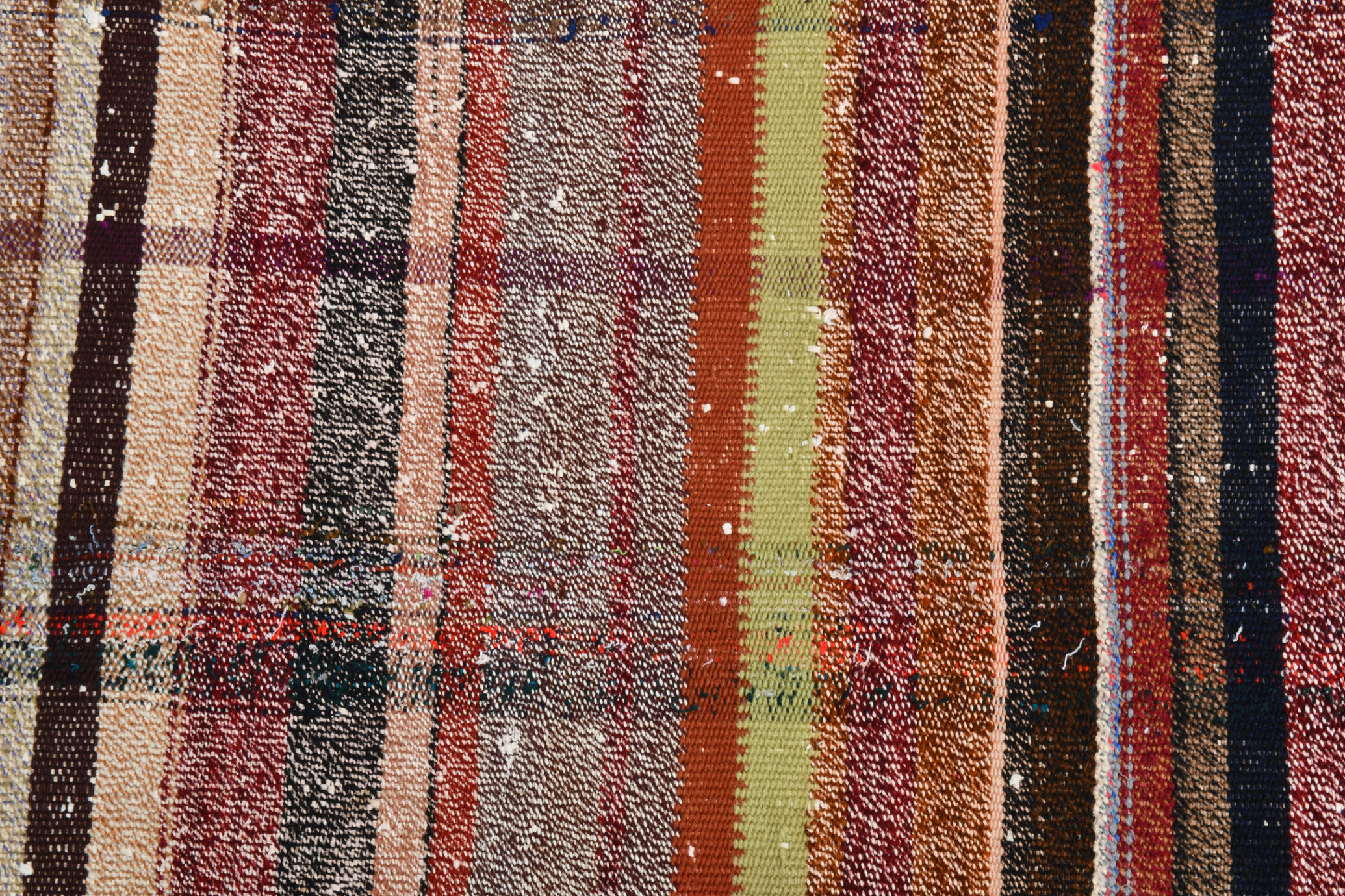 Kilim multicolore rayé moderne 6x7, 203x230Cm