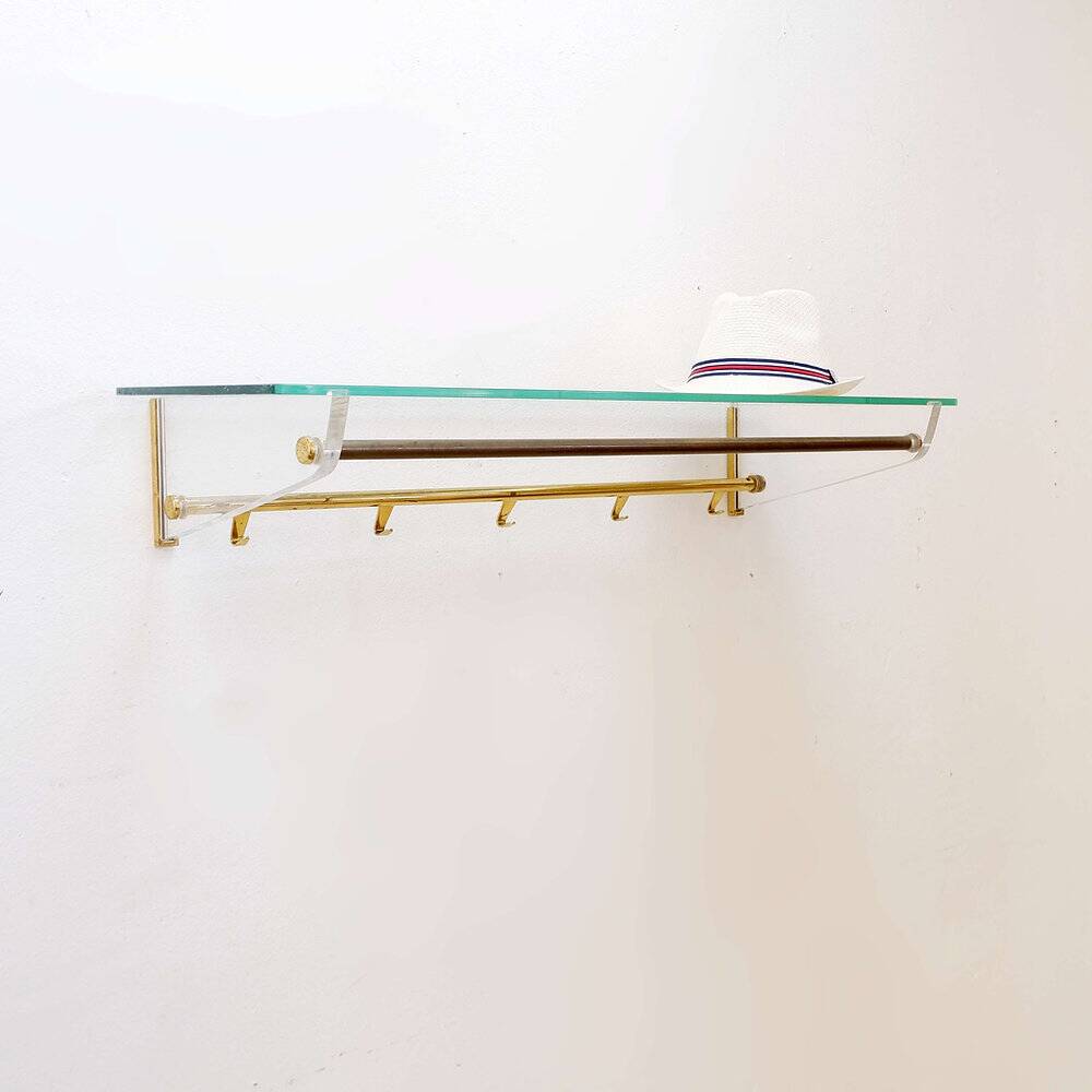 Minimalist wall coat rack, 1960s