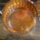 Vintage Empoli carafe bottle in amber yellow glass with diamond point
