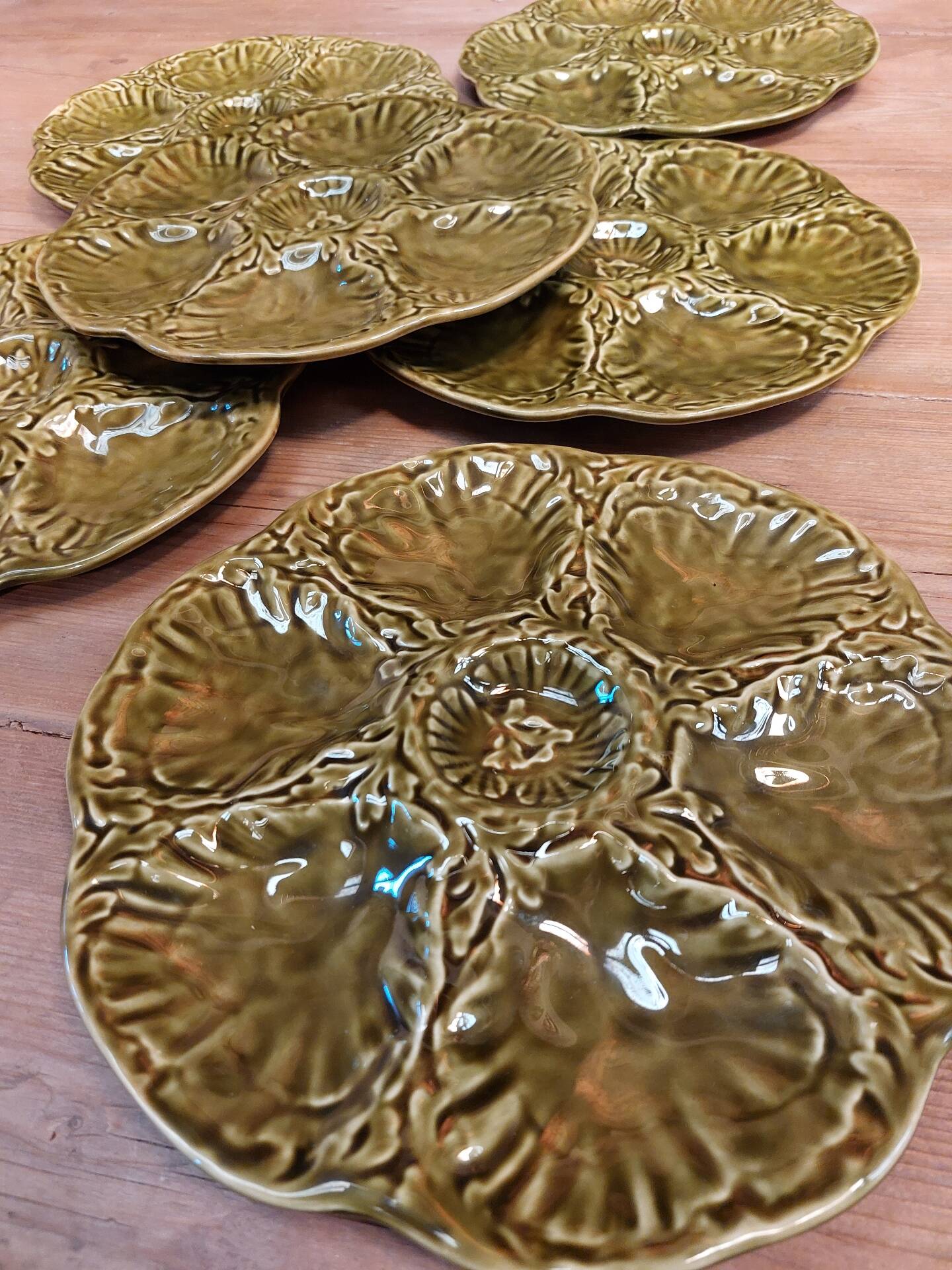 Lot de 6 assiettes à huîtres  - Gien