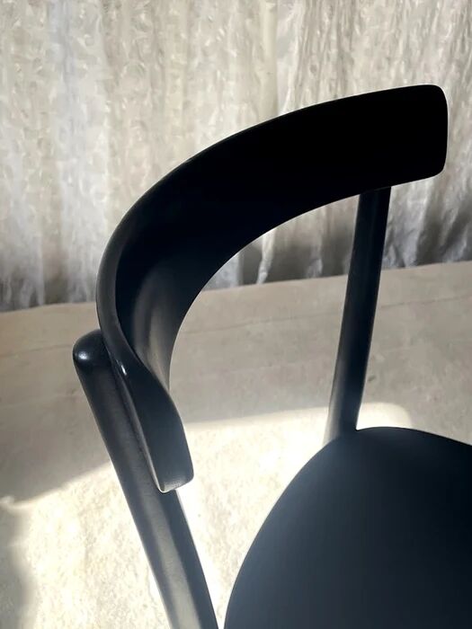 Set of four black Moser 1-250 wooden dining chairs, Werner Max Moser design