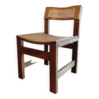 Brutalist chair in elm and canning