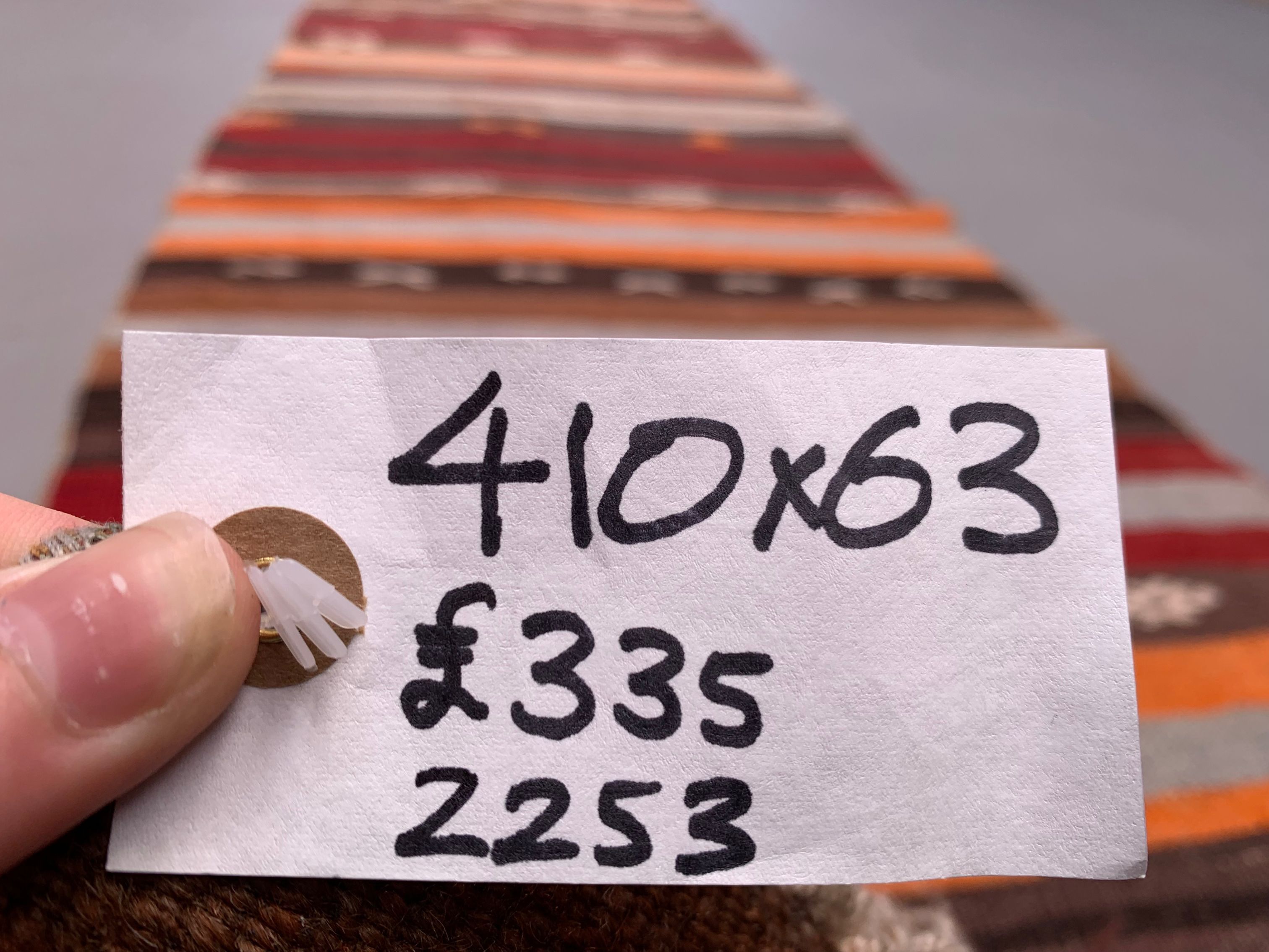 Old Turkish narrow Kilim Runner 410x63 cm shabby chic, vintage kelim