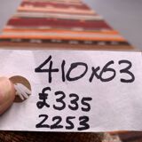 Old Turkish narrow Kilim Runner 410x63 cm shabby chic, vintage kelim