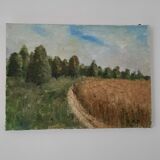 Field and wood painting
