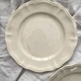 5 Sarreguemines ivory scalloped earthenware dinner plates