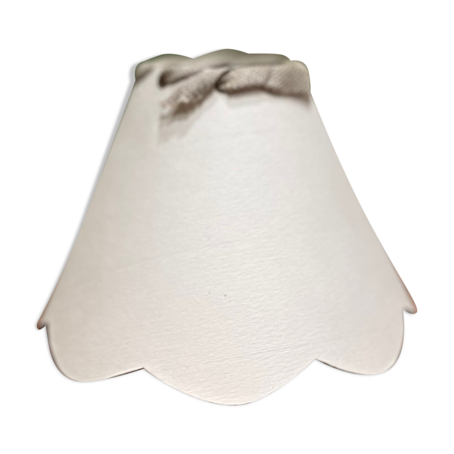 White and linen scalloped lampshade