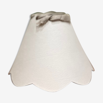 White and linen scalloped lampshade