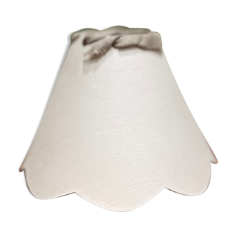 White and linen scalloped lampshade
