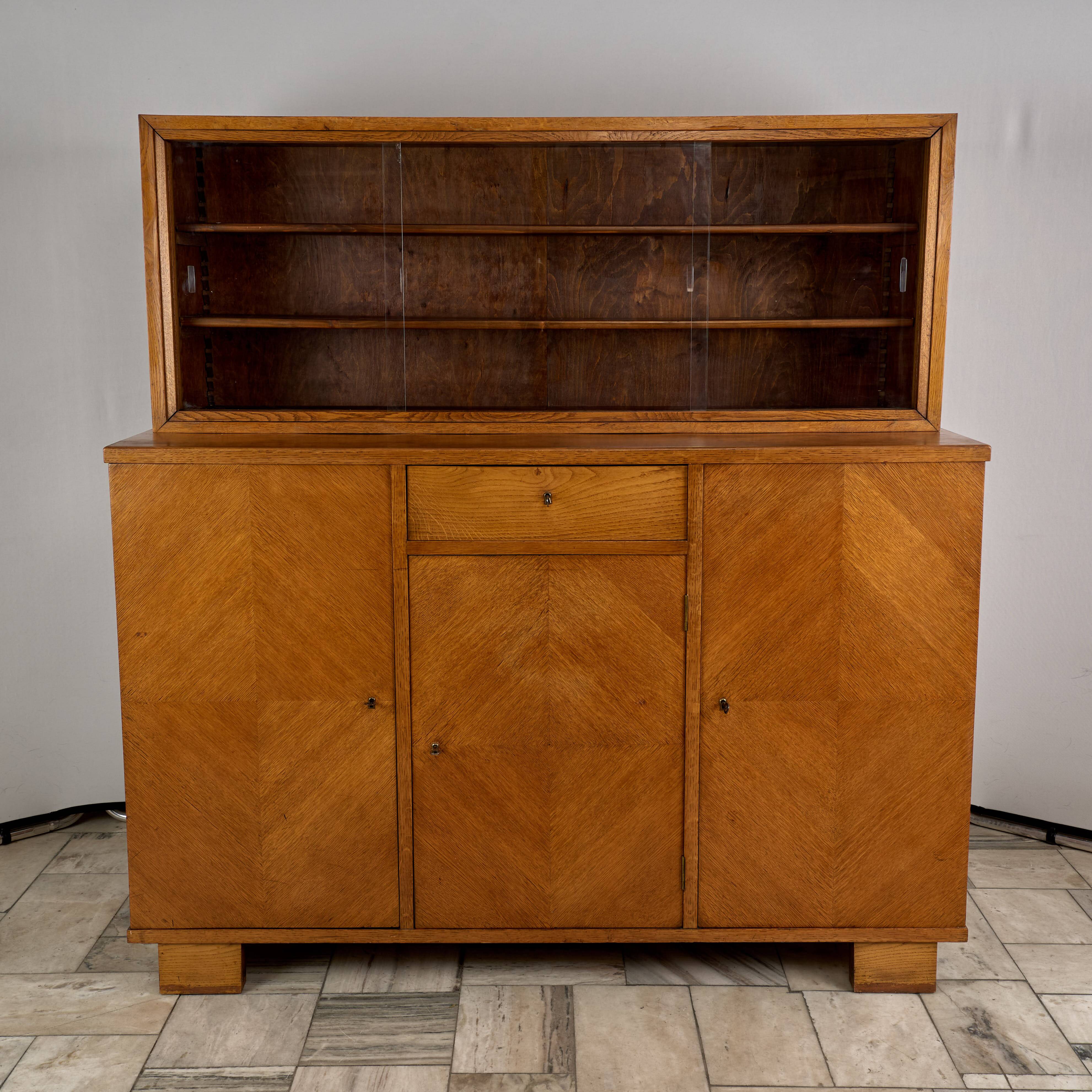 Vintage Wooden Credenza, 1930s, Czechoslovakia