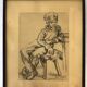 Charcoal on paper by Bernardin or Barnadouin Garçon à la gavroche