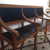 Early 20th-century solid oak bench