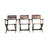 3 wooden garden chairs 40s