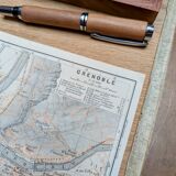 Printed in 1906, map of Grenoble, Isère, France.