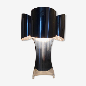 Lamp in folded stainless steel sheets