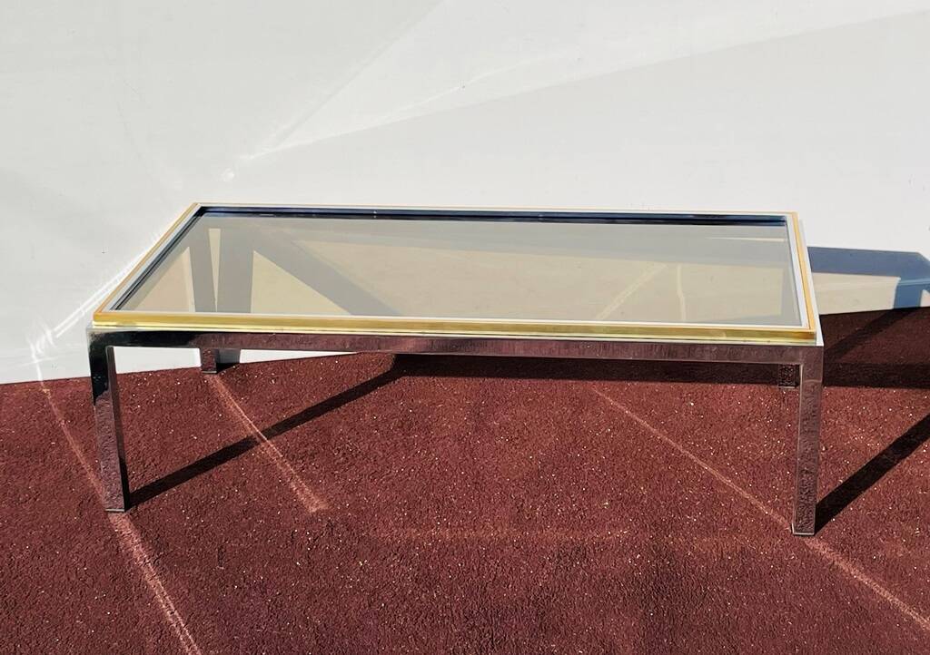 Rectangular coffee table. Flaminia Belgochrom W. Rizzo Vintage 70s