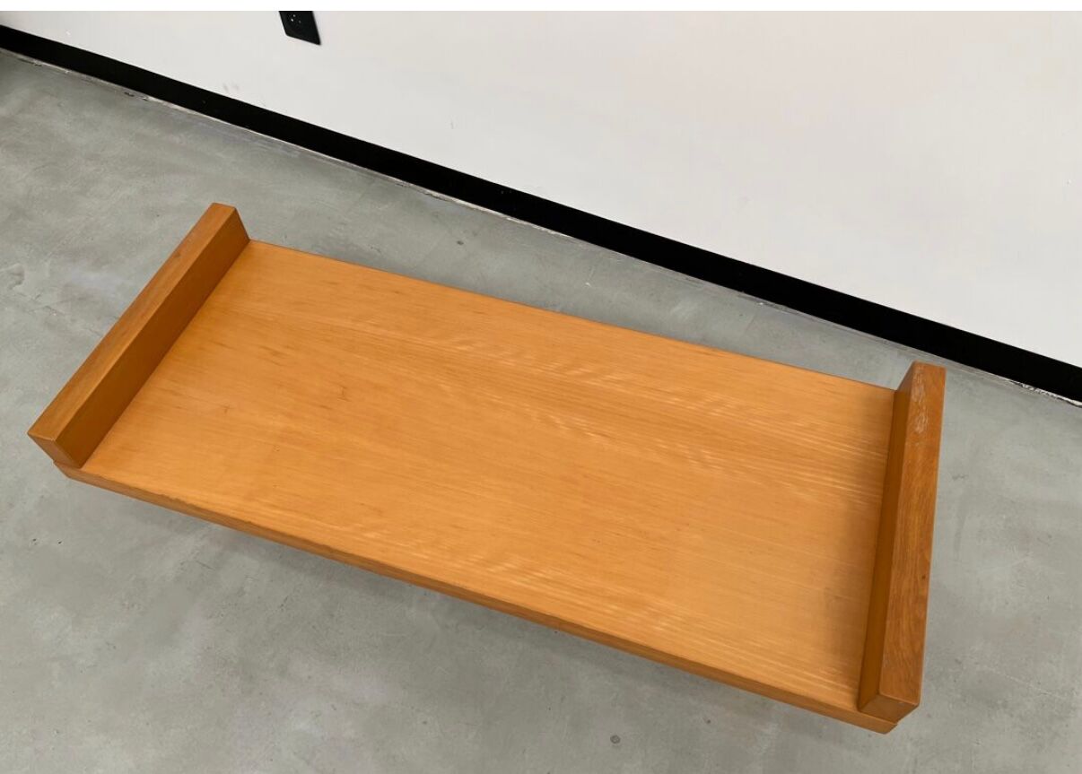 Modernist 1980s oak veneer coffee table