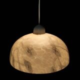 Art Deco pendant light in beige and vintage brown marble effect opaline glass