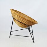 Fauteuil en osier, années 1970