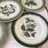 lot of 6 dessert plates in slip Pexonne early twentieth century