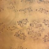 Elm burl and brass table, vintage 1970