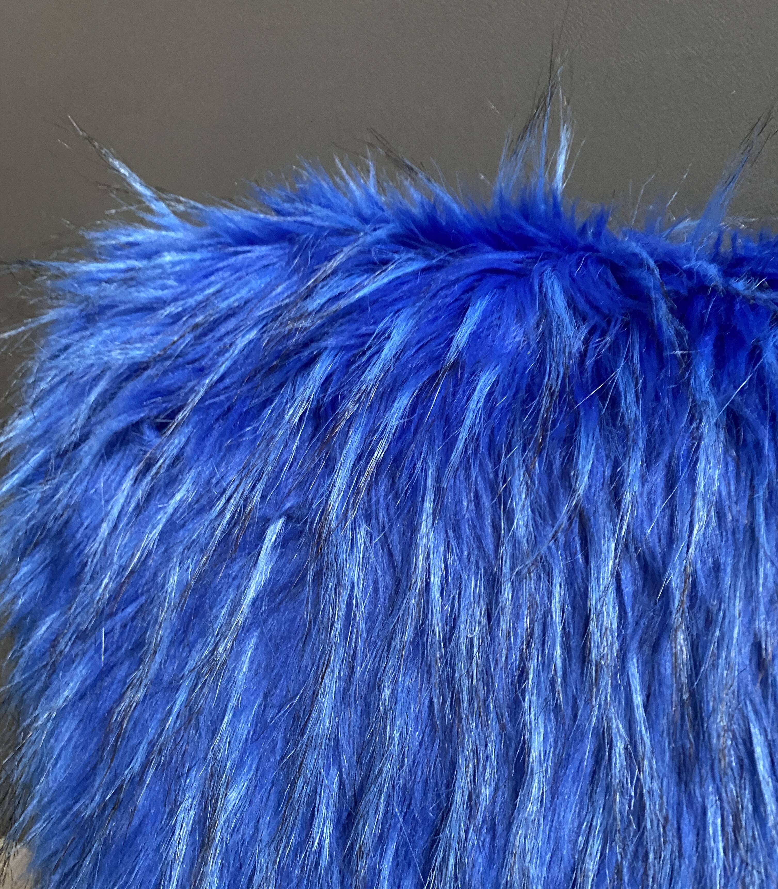 iconic Miroslav Navratil chair blue fluffy fabric for Český Nábytek 1960s