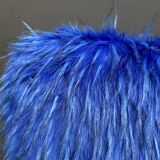 iconic Miroslav Navratil chair blue fluffy fabric for Český Nábytek 1960s