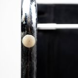 Pair of Matteo Grassi MG5 chairs in black leather and chrome