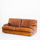 Vintage leather sofa - Convertible into a bed - France, 1990s