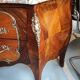 Commode Louis XV galbée marbre brun et bronze 1900