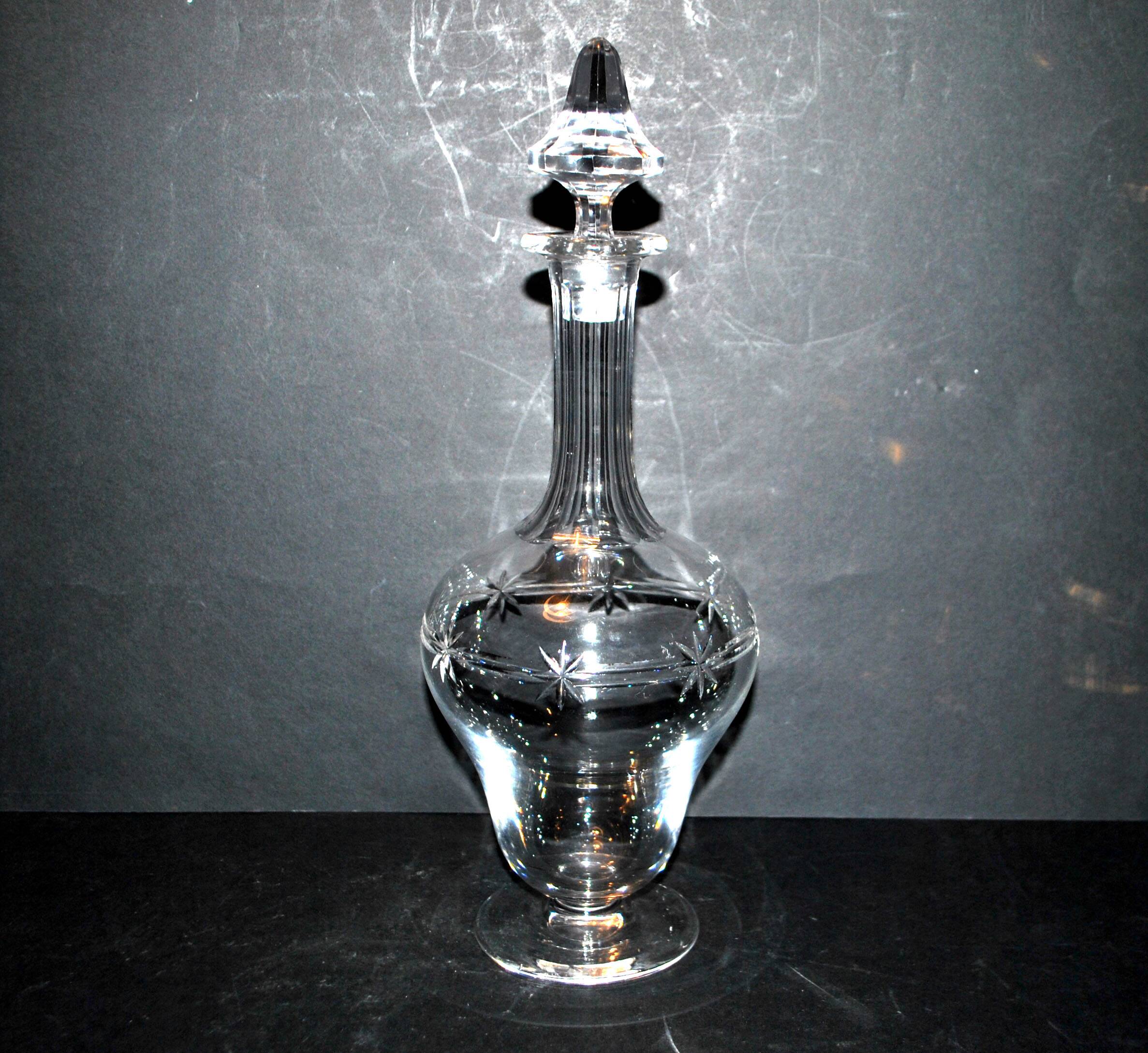 SAINT-LOUIS Reims carafe in star-cut crystal - 1930 Art Deco catalog