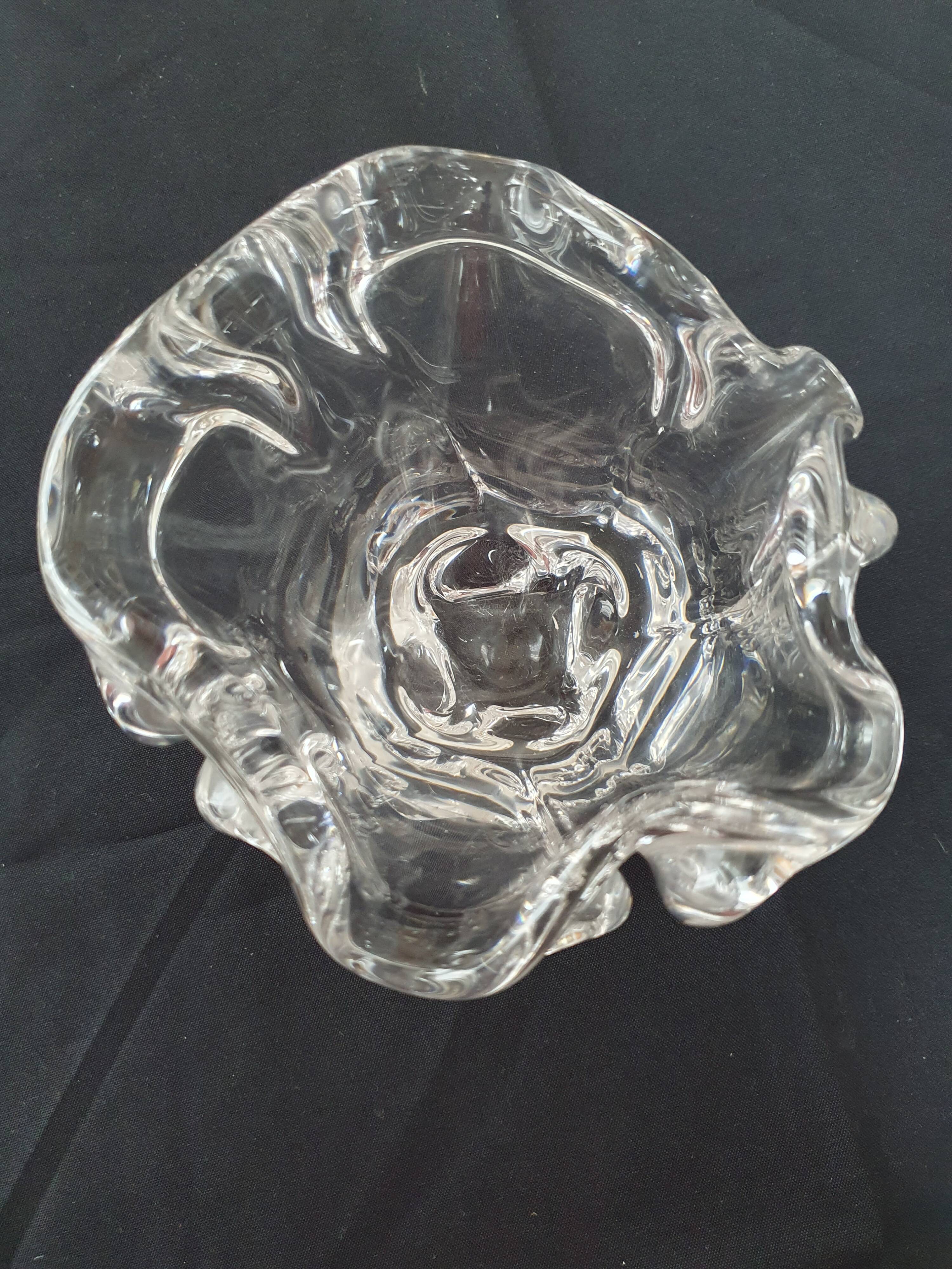 Large crystal vases.