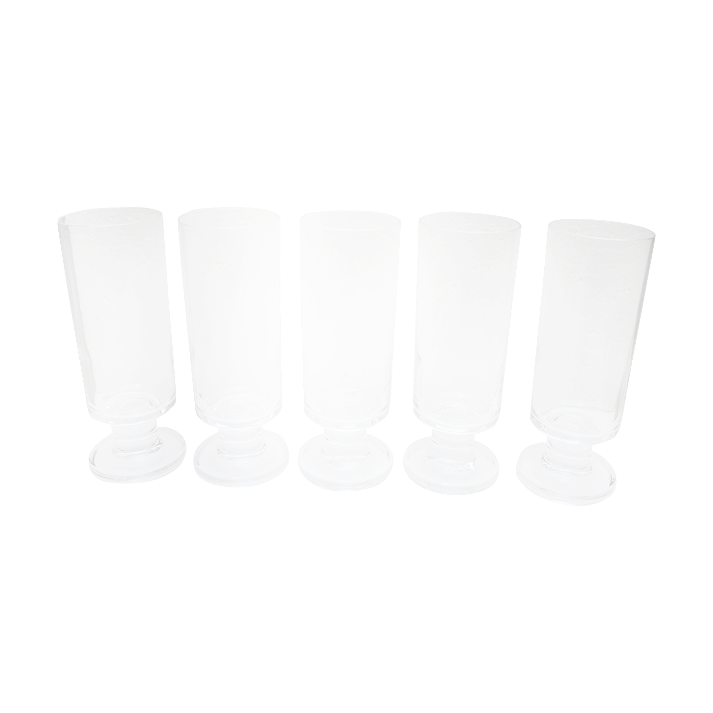 5 vintage clear glass