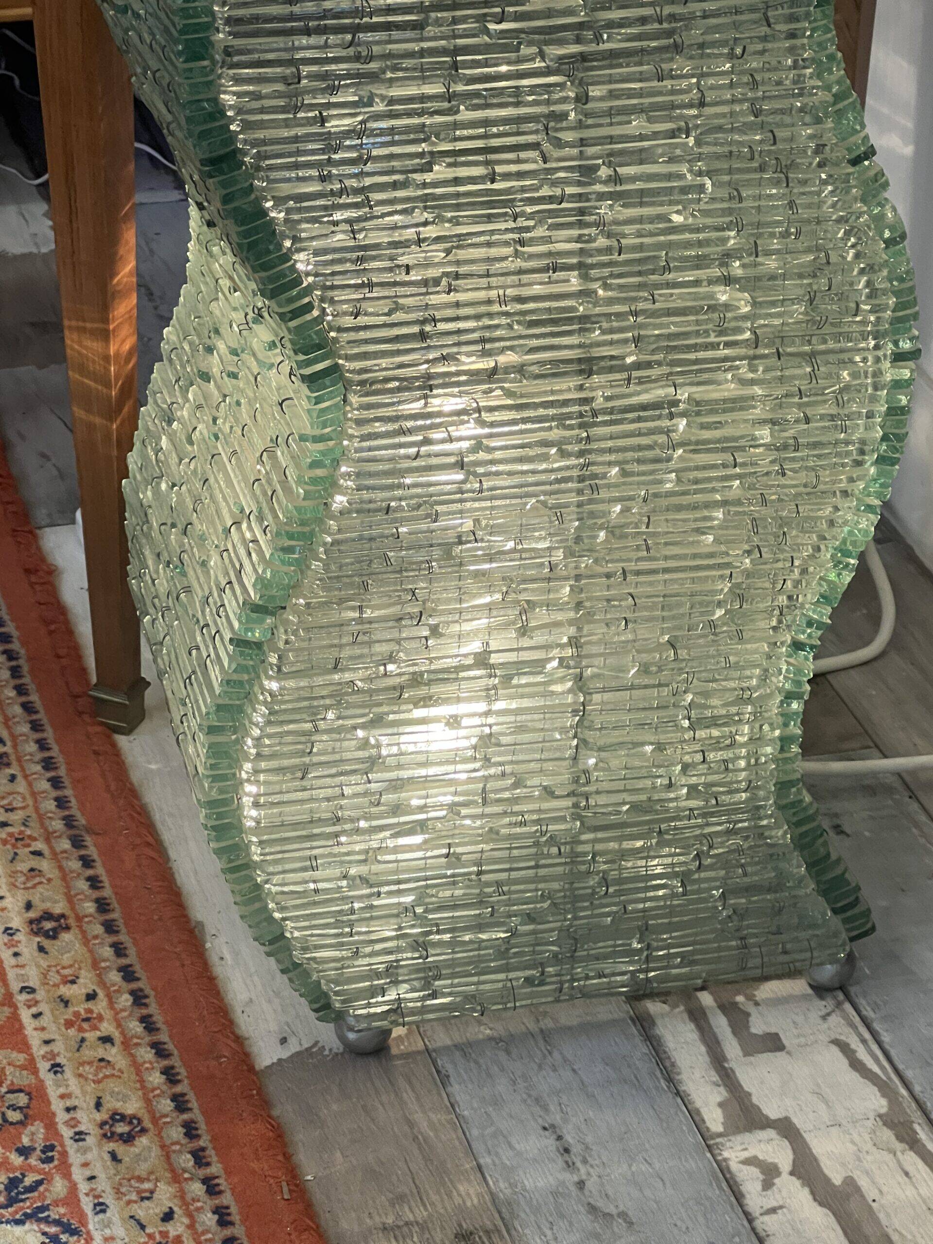 Danny lane (attributed) beautiful large glass plate lamp from the 1980s