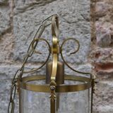 Lantern in brass and chissed glass